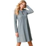 Reduzierte Blaue Langärmelige RINGELLA Damennachthemden mit Knopf aus Baumwolle 