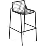 Schwarze Minimalistische EMU Gartenmöbel Barhocker & Barstühle aus Metall stapelbar Höhe 50-100cm, Tiefe 50-100cm 