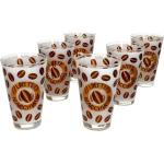 Dunkelbraune Glasserien & Gläsersets 240 ml mit Kaffee-Motiv 6-teilig 6 Personen 