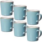 Hellblaue Unifarbene Ritzenhoff & Breker Visby Kaffeetassen-Sets 400 ml mit Kaffee-Motiv aus Keramik mikrowellengeeignet 6-teilig 