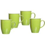 Grüne Kaffeetassen-Sets 320 ml aus Porzellan 4-teilig 