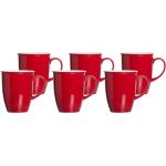 Rote Kaffeetassen-Sets 320 ml aus Porzellan 6-teilig 