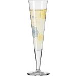Goldene Ritzenhoff Champagnergläser mit Blumenmotiv aus Kristall 
