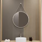 Weiße Runde Badspiegel & Badezimmerspiegel 60 cm aus Glas 