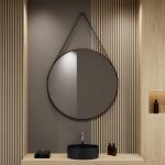 Silberne Runde Badspiegel & Badezimmerspiegel 90 cm 
