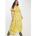 Reduzierte Gelbe RIVER ISLAND Sommerkleider mit Puffärmeln für Damen Größe XS für den für den Sommer 