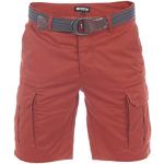 Rote Camouflage Vintage Cargo-Shorts mit Gürtel aus Baumwolle maschinenwaschbar für Herren für den für den Sommer 