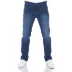 Schwarze Straight Leg Jeans mit Reißverschluss aus Denim für Herren Größe L Weite 33, Länge 36 