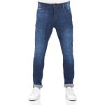 Dunkelblaue Tapered Jeans ohne Verschluss aus Denim für Herren Größe L Weite 29, Länge 34 