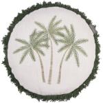 Grüne Riviera Maison Sofakissen & Dekokissen mit Palmenmotiv aus Baumwolle 