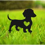 Schwarze Romantische Hundefiguren mit Tiermotiv pulverbeschichtet aus Schmiedeeisen rostfrei 