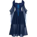 Hellblaue Maxi Rockabilly-Kostüme mit Glitzer für Damen Größe S 