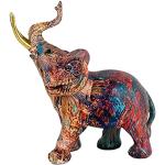 Bunte Moderne Elefanten Figuren aus Kunstharz 
