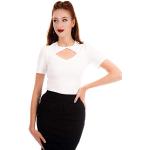 Reduzierte Weiße Pin Up Ro Rox Tunika-Blusen für Damen Größe L 
