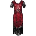 Reduzierte Rote Ro Rox 20er Jahre Kleider mit Reißverschluss für Damen Größe XS für den für den Winter 