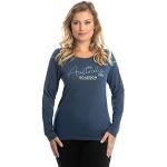 Marineblaue Sportliche Langärmelige Roadsign T-Shirts aus Baumwolle für Damen Größe M für den für den Sommer 