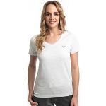 Weiße Melierte Roadsign V-Ausschnitt T-Shirts aus Baumwolle für Damen Größe M für den für den Sommer 