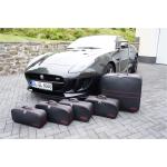Roadsterbag Jaguar F-Type Coupé (EU) - 5tlg. Kofferset Kofferraum - Silbergraue Naht schwarz Koffer24