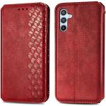 Rote Elegante Samsung Galaxy A54 Hüllen Art: Flip Cases mit Bildern aus Leder mit Ständer für Herren 