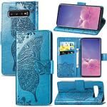 Petrolfarbene Elegante Vegane Samsung Galaxy S10 Cases Art: Flip Cases mit Bildern aus Leder für Damen 