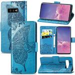 Petrolfarbene Elegante Vegane Samsung Galaxy S10e Cases Art: Flip Cases mit Bildern aus Leder für Damen 