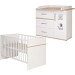 Weiße Nachhaltige Babyzimmermöbel aus Eiche höhenverstellbar 70x140 