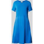 Blaue Unifarbene Vera Mont Robe Legere Midi Stufenkleider aus Baumwollmischung für Damen Übergrößen 