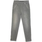 Olivgrüne Unifarbene Casual ROBELL Slim Fit Jeans mit Reißverschluss aus Baumwolle für Damen Größe L Petite 