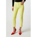 Gelbe Unifarbene Casual Atmungsaktive ROBELL Slim Fit Jeans aus Baumwolle für Damen Größe L Petite 