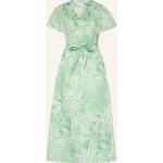 Reduzierte Grüne Kurzärmelige Robert Friedman V-Ausschnitt Kleider A-Linie aus Baumwolle für Damen Größe XS 