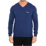 Reduzierte Blaue Roberto Cavalli V-Ausschnitt Angora-Pullover aus Jersey Handwäsche für Herren Größe XXL 