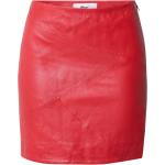 Reduzierte Rote Unifarbene Maze Mini Lederröcke mit Reißverschluss aus Lammleder für Damen Größe S Große Größen 