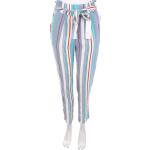 ROCK ANGEL Paperbag Pants Stripes S grey blue turquoise NEW
