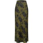 Reduzierte Olivgrüne Ikat-Muster Ethno Bazar de Luxe Midi High Waist Röcke & Taillenröcke aus Viskose für Damen Größe XS 