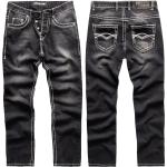 Schwarze Rock Creek Jeans mit dicken Nähten aus Denim für Herren 
