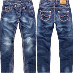 Reduzierte Blaue Rock Creek Jeans mit dicken Nähten aus Denim für Herren 