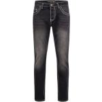Dunkelgraue Loose Fit Jeans mit dicken Nähten aus Denim für Damen Größe XS Weite 38, Länge 32 