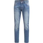 Dunkelblaue Bestickte Jeans mit Stickerei mit Reißverschluss aus Leder für Damen Weite 30, Länge 30 