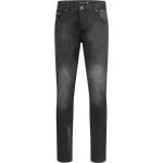 Dunkelblaue Bestickte Jeans mit Stickerei mit Reißverschluss aus Denim für Damen Größe XS Weite 34, Länge 32 