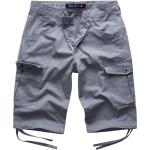 Anthrazitfarbene Midi Cargo-Shorts aus Baumwolle für Damen für den für den Sommer 