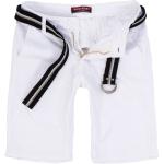 Weiße Chino-Shorts mit Reißverschluss aus Kunstleder für Damen für den für den Sommer 