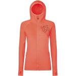 Reduzierte Rote Sportliche Atmungsaktive Kapuzenjacken mit Reißverschluss aus Fleece mit Kapuze für Damen Größe L 