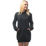 Schwarze Business Sweatkleider mit Reißverschluss mit Kapuze für Damen Größe M 