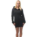 Schwarze Business Sweatkleider mit Reißverschluss mit Kapuze für Damen Größe L 