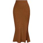 Reduzierte Braune Unifarbene Elegante Kate Kasin Lange Bleistiftröcke aus Jersey für Damen Übergrößen für den für den Sommer 