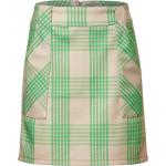 Sandfarbene Karo Street One Mini Miniröcke mit Reißverschluss aus Polyester für Damen Größe L Große Größen 