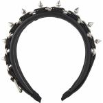Schwarze Gothic Headbands & Stirnbänder mit Nieten aus Leder für Damen Einheitsgröße Weihnachten 