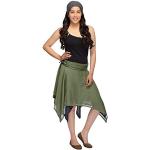 Grüne Hippie SIMANDRA Midi Sommerröcke aus Baumwolle für Damen Größe XL für den für den Sommer 