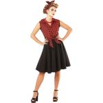 Rote Ärmellose Buttinette Rockabilly-Kostüme aus Jersey für Damen Größe XS 