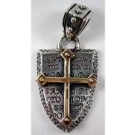 Silberne Gothic Kreuzanhänger poliert für Herren 